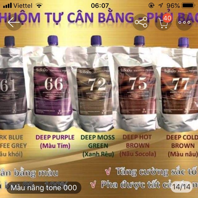 MÀU NHUỘM NÂU LẠNH COOL BROWN TỰ CÂN BẰNG PHỦ BẠC SASABA 450ml