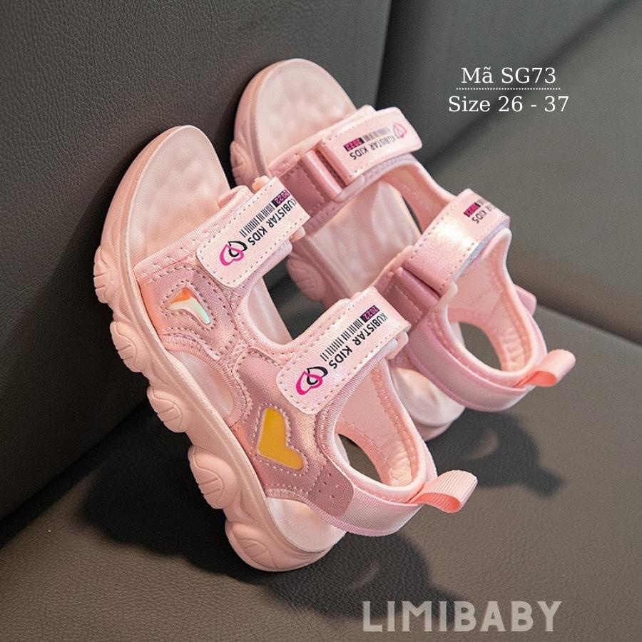 Giày sandal bé gái đi học màu hồng dép quai hậu  thoáng khí êm phù hợp cho trẻ em nữ đi học đi chơi SG73