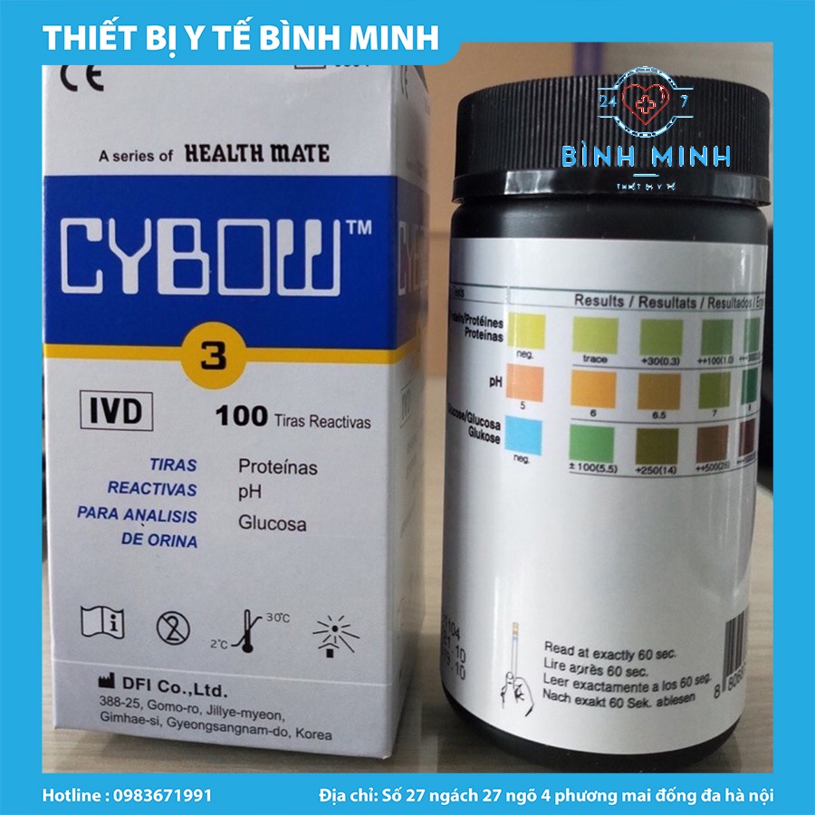 Que thử nước tiểu 3 thông số Cybow