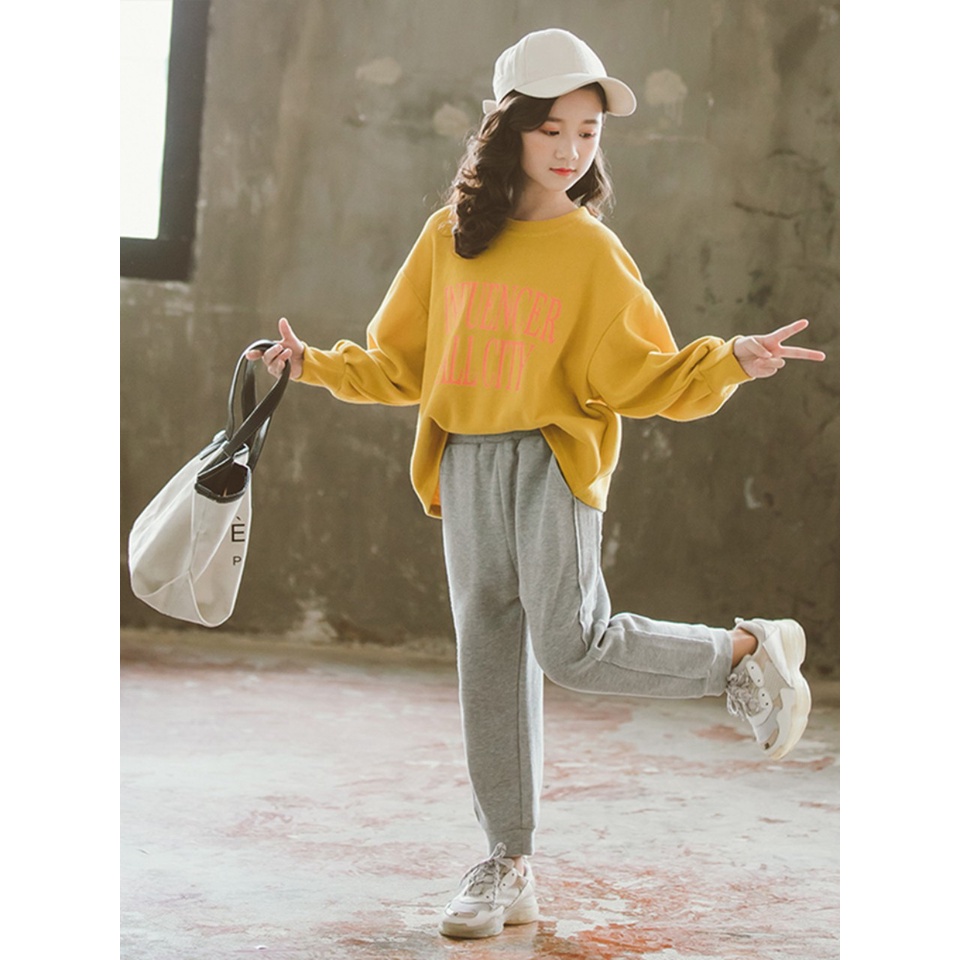 Set bộ quần áo thu đông dành cho bé gái 14-45kg (4-14 tuổi) mẫu ALL CITY. Hàng may kỹ, chất vải đẹp. MA72