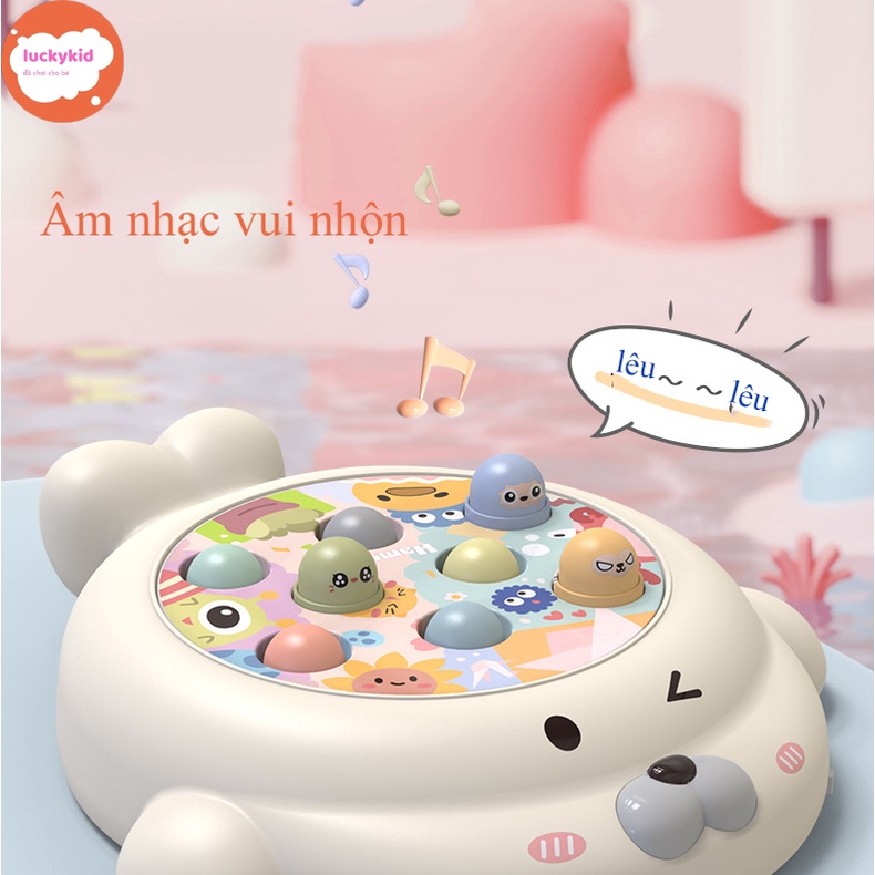 Đồ chơi bé trai bé gái Luckykid Đồ chơi cho trẻ cho bé thông minh đập bóng kèm 2 búa gỗ có 2 phiên bản chạy pin và sạc