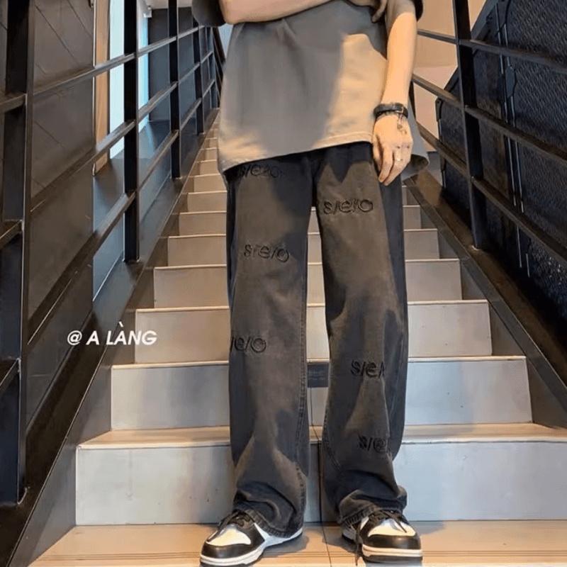 Quần Jean Dài Thêu Họa Tiết Phong Cách Hip Hop Nhật Bản Thời Trang Cho Nam Size S-3XL