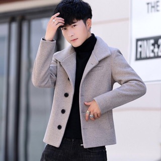 Áo khoác dạ nam thu đông dáng ngắn xu hướng phong cách hàn quốc thời trang quảng châu