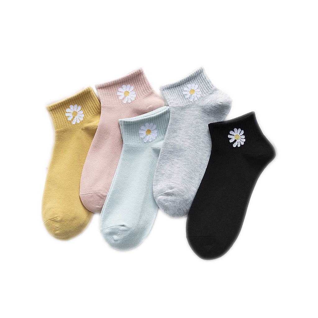 Combo 3 đôi tất hoa cúc màu ngẫu nhiên