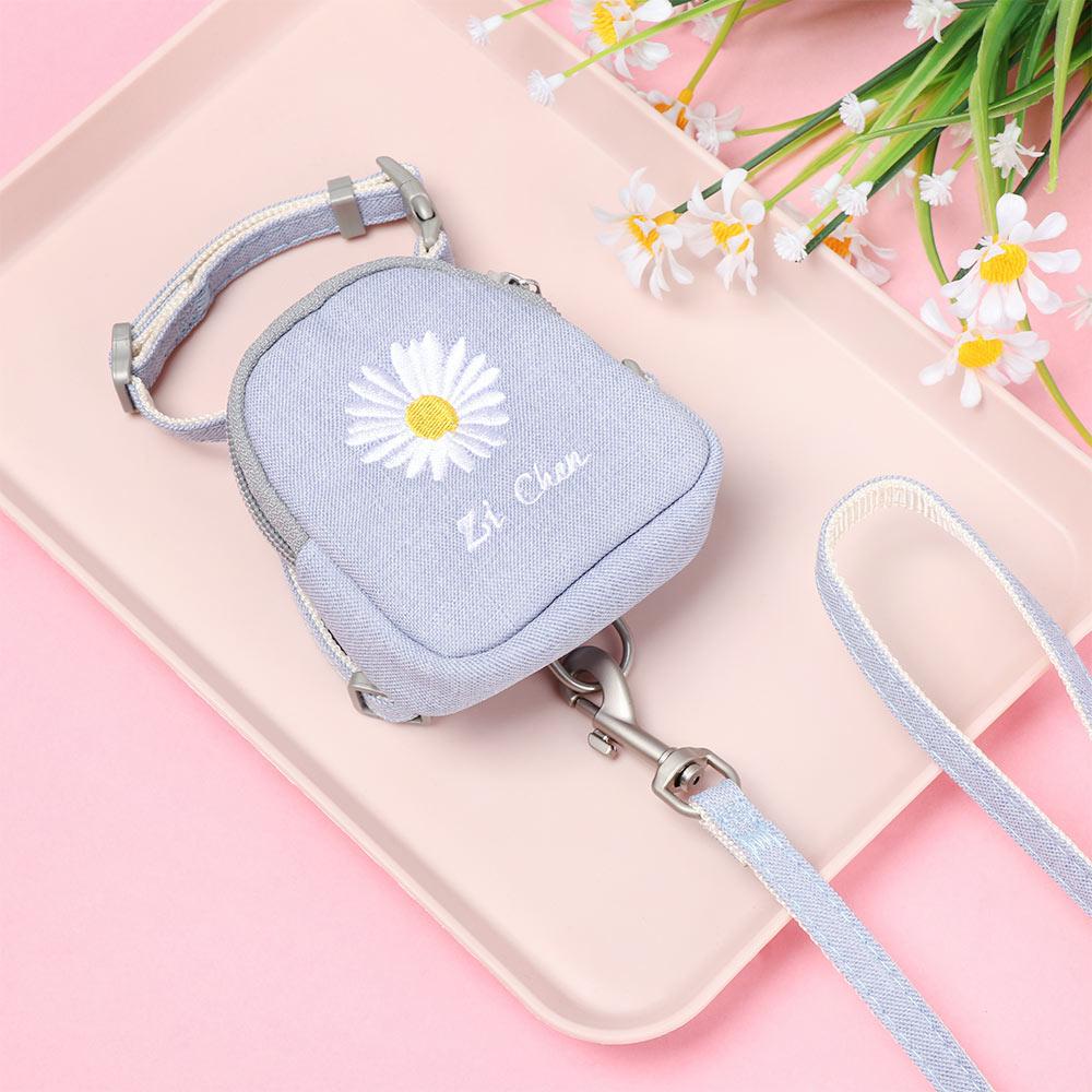 Ba Lô Đeo Ngực Thêu Hoa Cúc Có Thể Điều Chỉnh Cho Thú Cưng