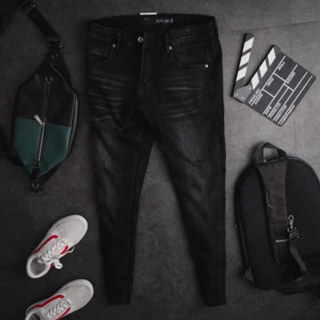 Quần Jeans nam ⚡ 𝗛𝗮̀𝗻𝗴 𝗰𝗮𝗼 𝗰𝗮̂́𝗽 ⚡ Quần bò đen xuất dư xịn mẫu mới nhất 2021