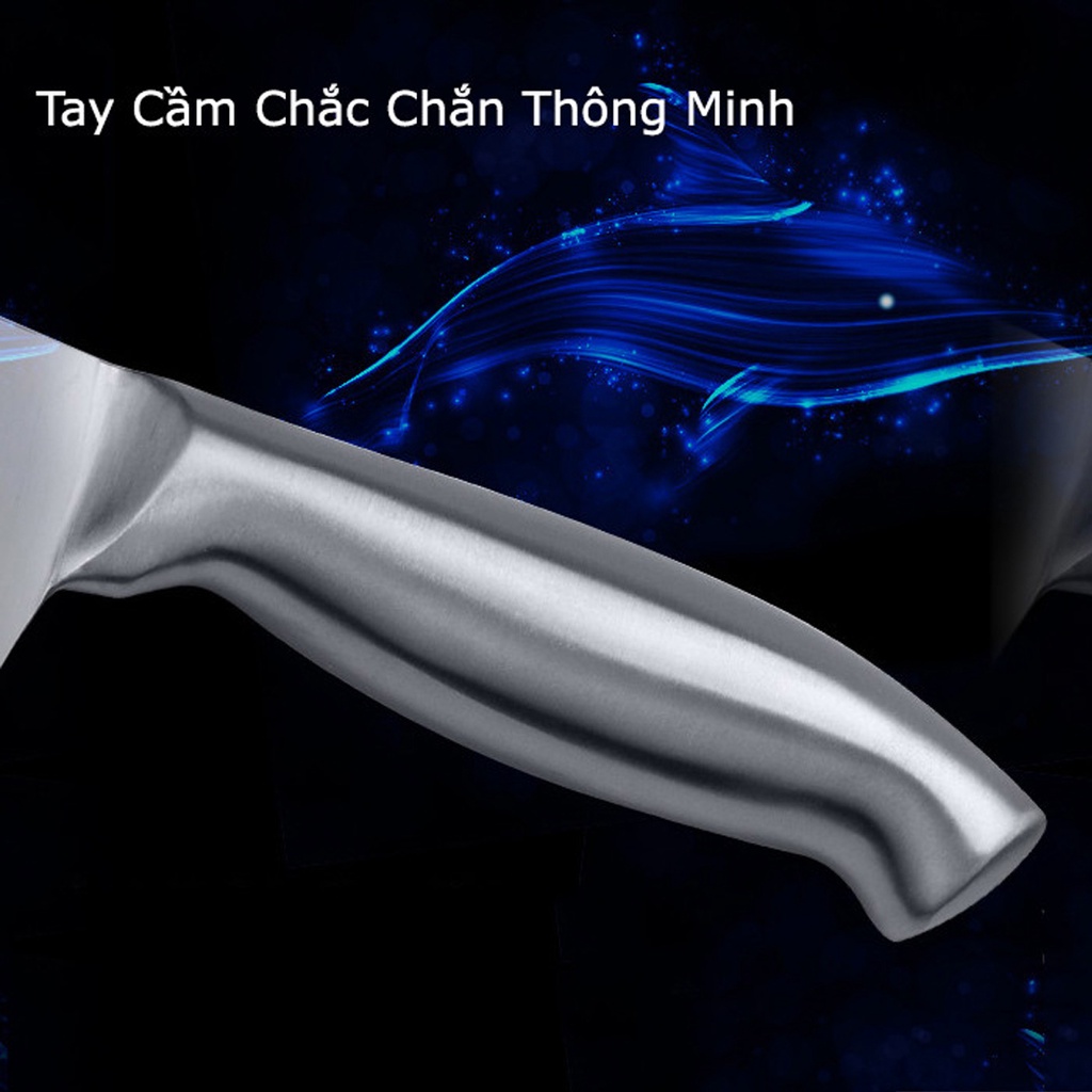 Bộ Dao Kéo Nhật Bản 5 Món Bằng Inox Đúc Nguyên Khối Cao Cấp Kháng Khuẩn Cực Tốt – Tặng Kèm Bộ Để Dao Thớt Chuyên Dụng