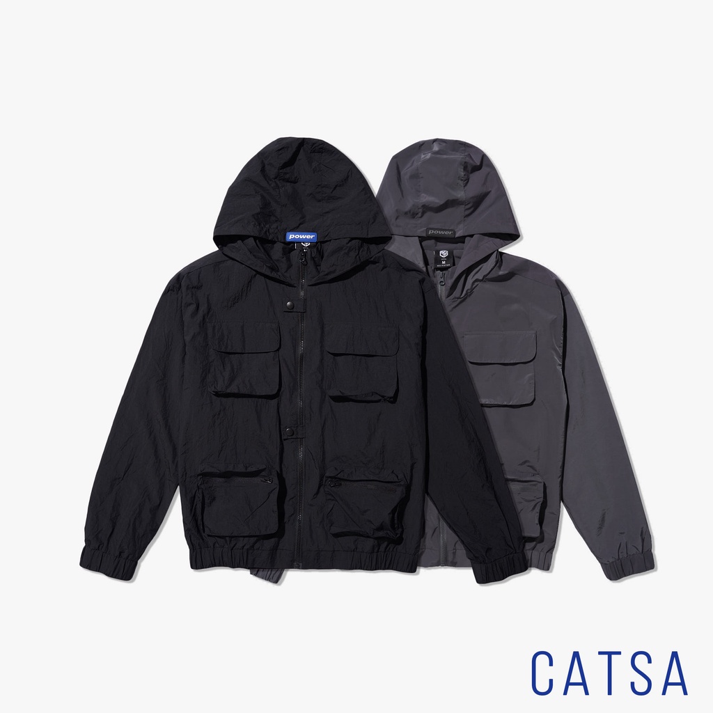 Áo khoác dù unisex 2 màu xám, đen CATSA chất liệu chống thấm cao cấp, sợi vải bền AKB100 - AKB101