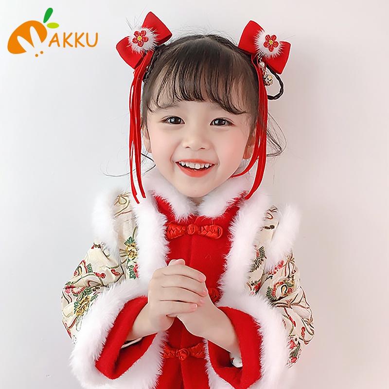 Kẹp tóc cho bé Bé gái với nơ kẹp tóc băng đô Tết Tết mùa xuân quà tặng phụ kiện tóc AKKU
