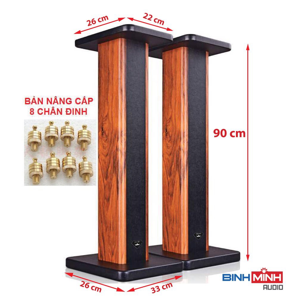 Chân loa gỗ Bookshelf VenzaKTV BM 90 (kèm 8 chân đinh chống rung bằng đồng)