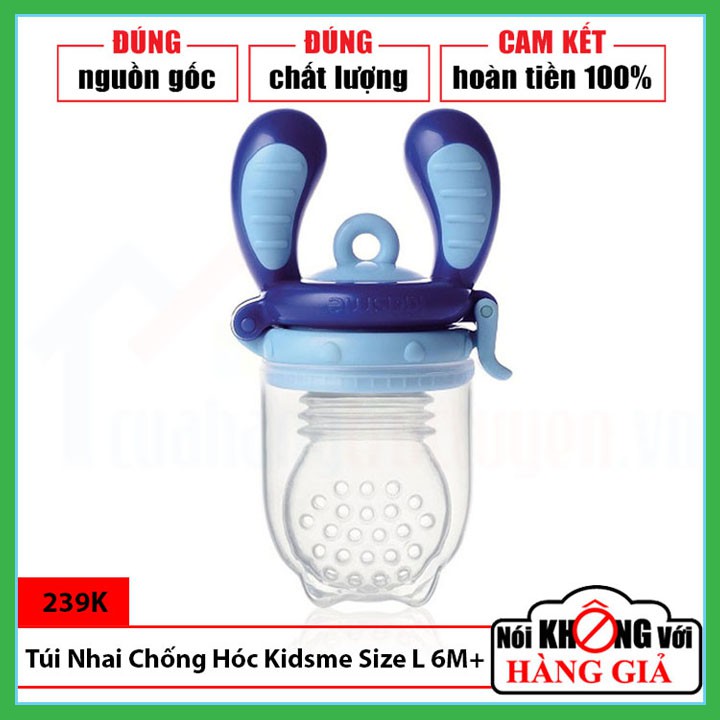 [Chính Hãng] Túi Nhai Chống Hóc Silicone Food Feeder Kidsme Size L Màu Xanh Dương Cho Bé Từ 6 Tháng Tuổi|Ăn Dặm Chủ Động