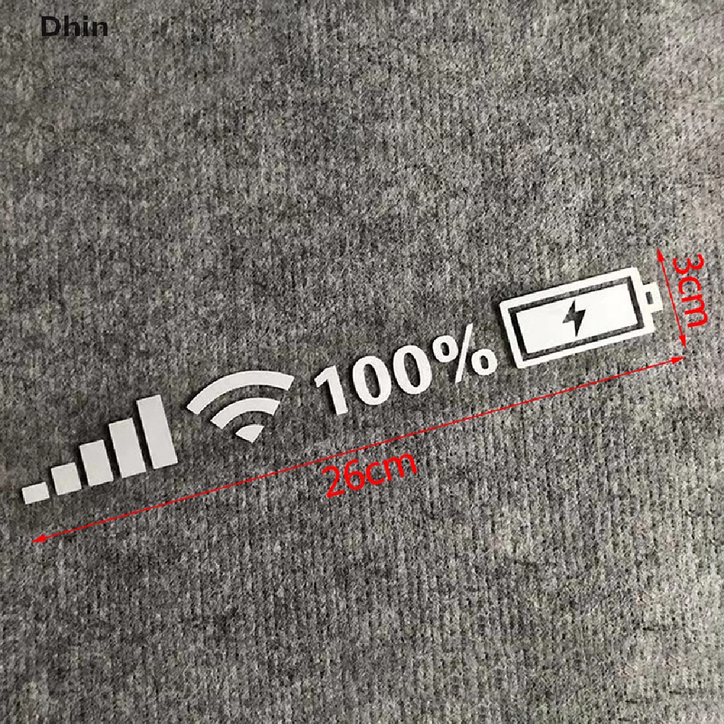 Sticker Vinyl Dán Kính Chắn Gió Xe Hơi Hình Dấu Mức Pin Wifi Vui Nhộn