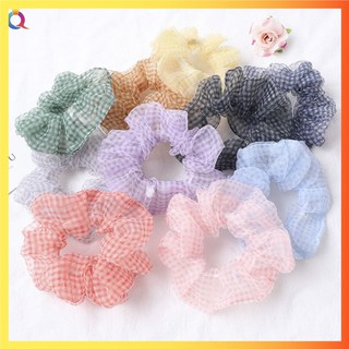 -Dây buộc tóc, cột tóc vải scrunchies chấm bi siêu đẹp