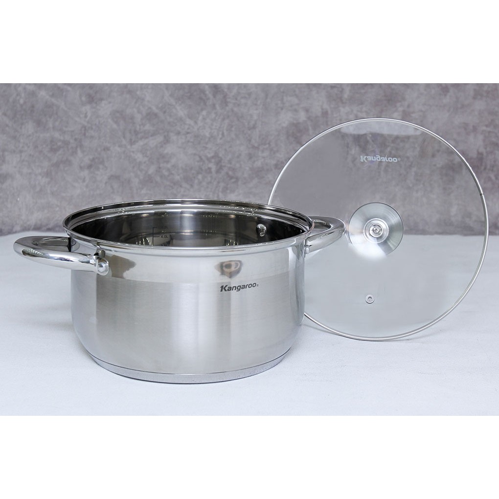 [SALE XẢ KHO!!!] Nồi inox 24cm Kangaroo KG868L - Nồi luộc gà inox Kangaroo