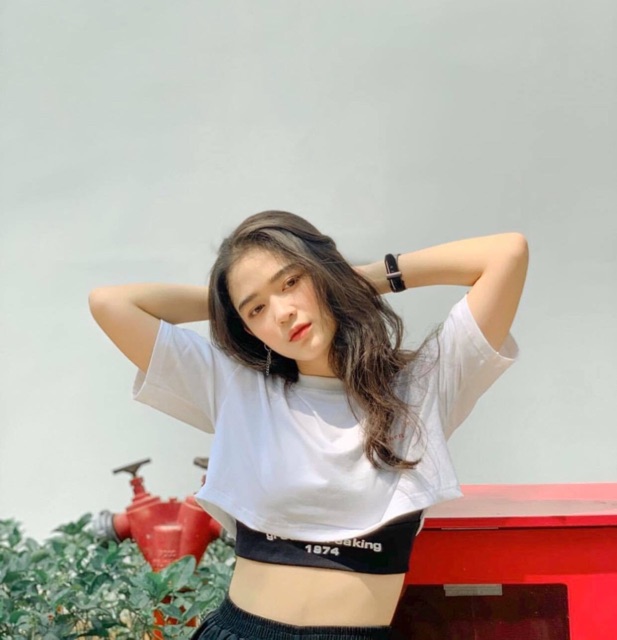 set áo croptop in chữ thời trang cho nữ