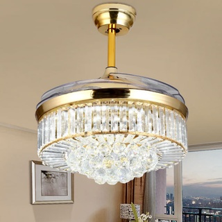 Quạt trần, quạt trần đèn pha lê F06 trang trí phòng khách (Bảo hành 10 năm động cơ)