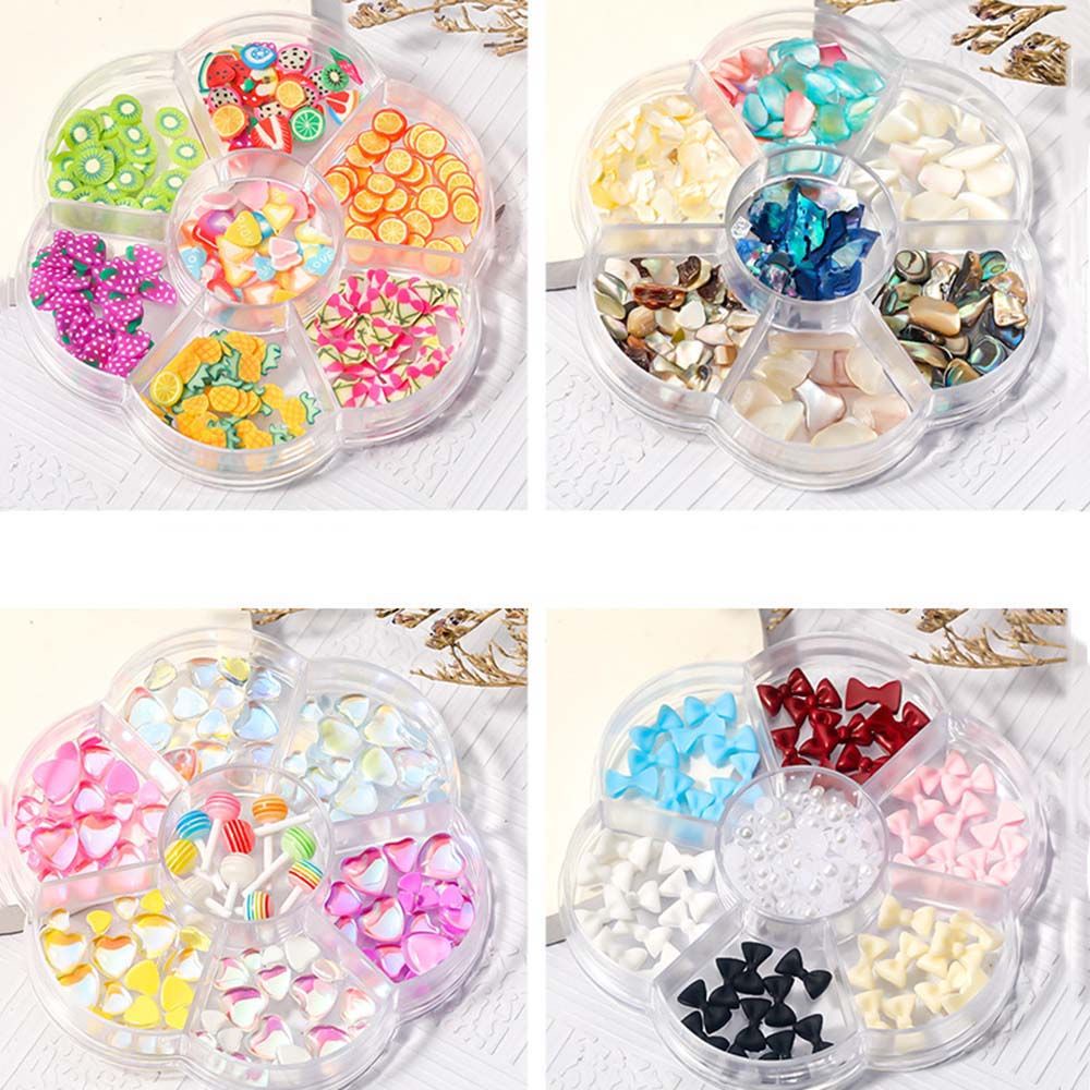 [Hàng mới về] Phụ kiện trang trí móng hình nơ 3d 7 trong 1 phong cách Nhật Bản