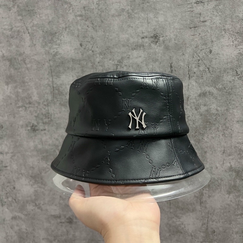 Mũ Bucket Da dia mono MLB chính hãng