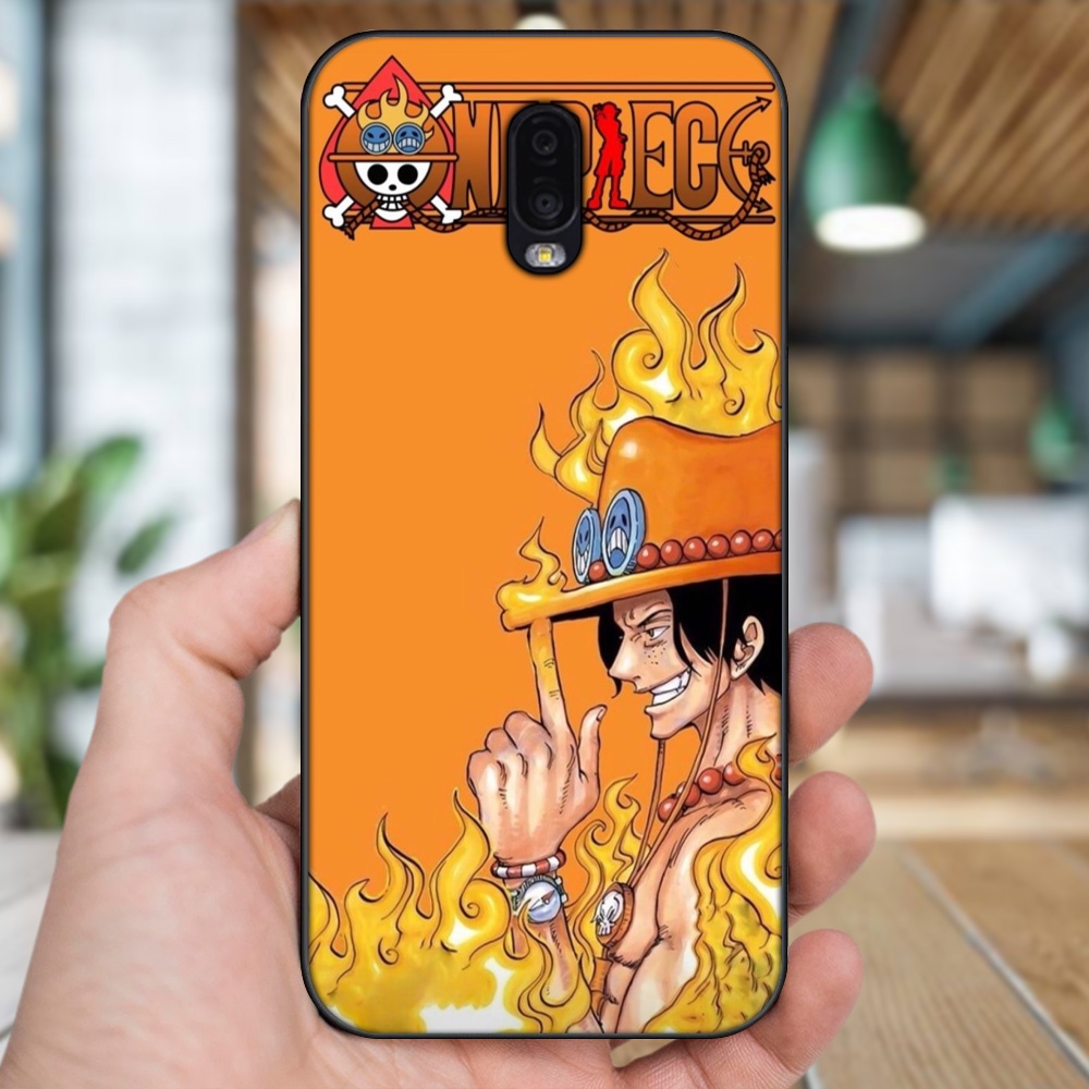 Ốp lưng Samsung J7 Plus viền đen in hình Ace One Piece