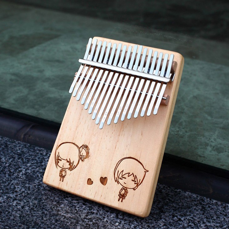 Đàn Kalimba 17 Phím Cho Người Mới Tập _ Tặng Sách , Túi , Búa , Khăn Lau