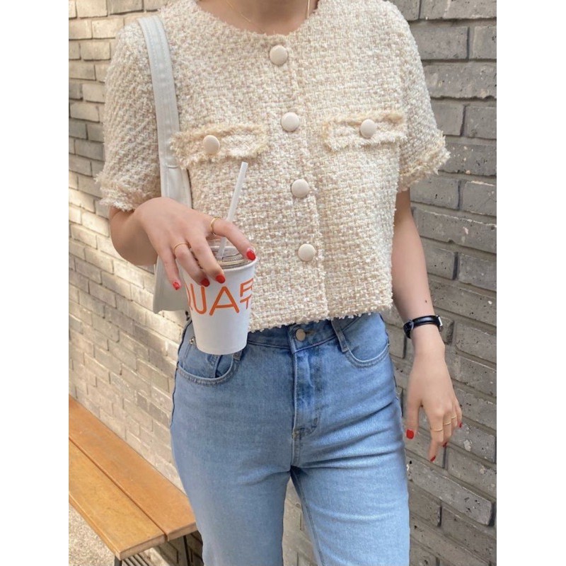 ÁO DẠ TWEET CROP TOP