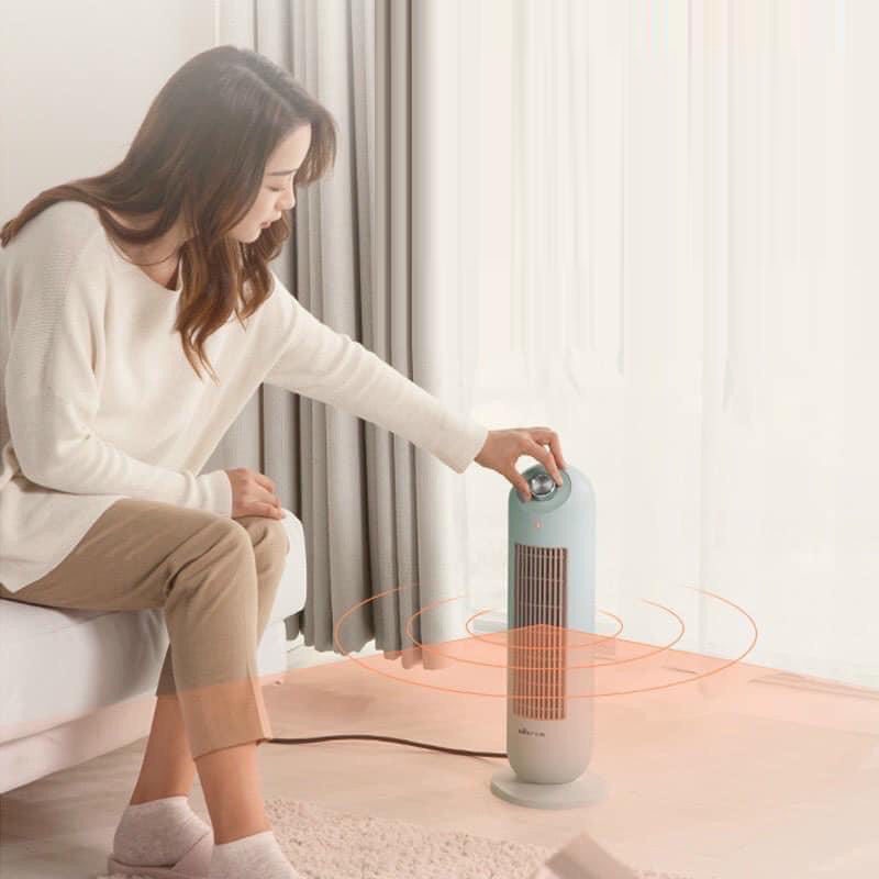 Quạt sưởi gốm - máy sưởi điện BEAR dáng đứng công suất 2000W màu xanh