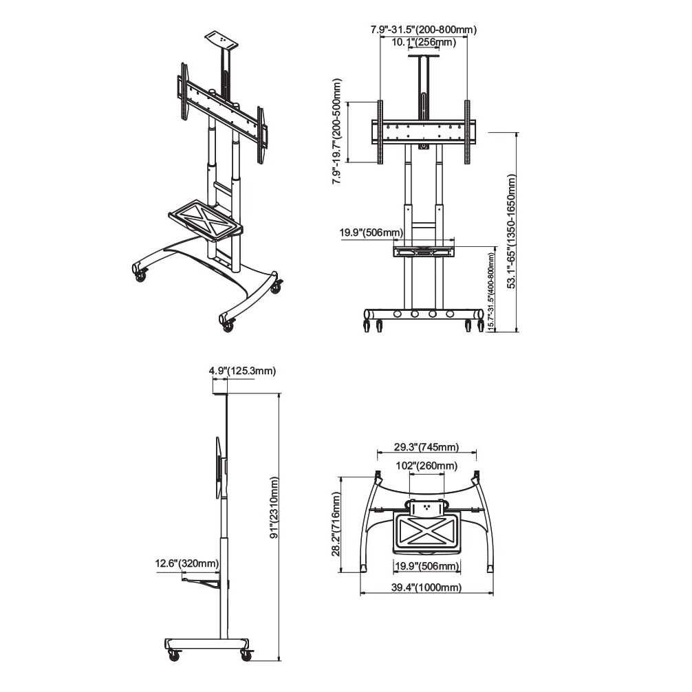 Giá Treo Tivi Di Động NB AVA1800 (55 – 80 Inch)