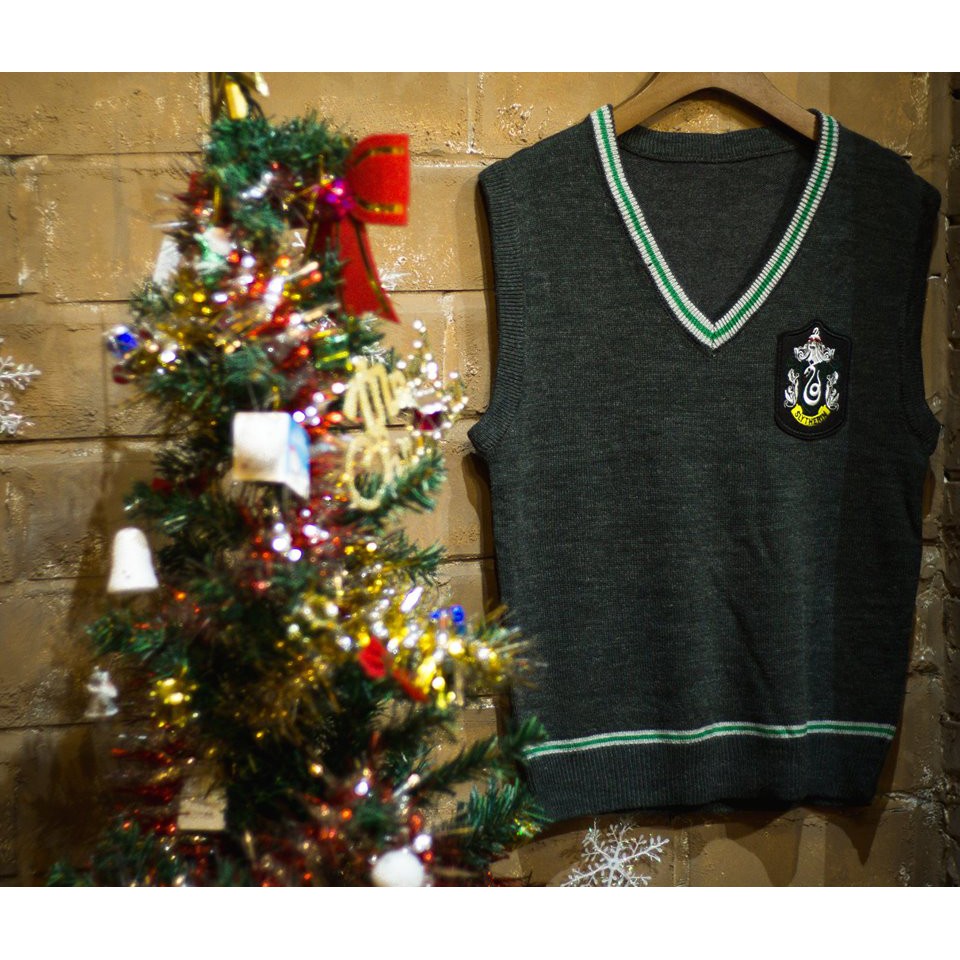 Áo gile len Hogwarts 4 nhà ấm áp, style UK đồng phục phù thủy sinh trong Harry Potter