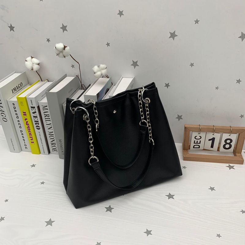 Túi Xách Da PU Dây Xích Đeo Vai Sức Chứa Lớn Thời Trang