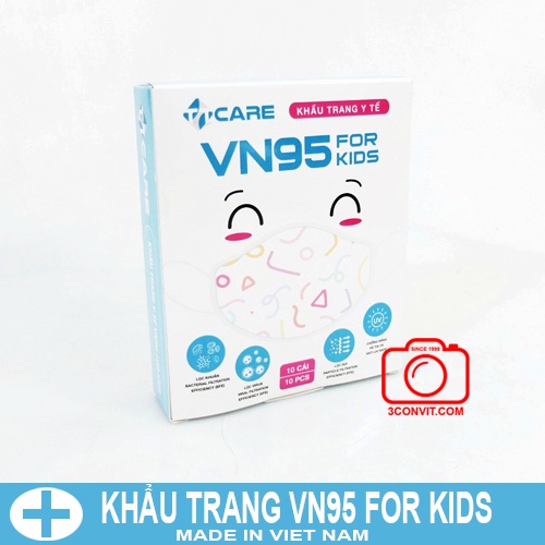 Hộp 10 chiếc khẩu trang trẻ em 3D VN95 for KIDS