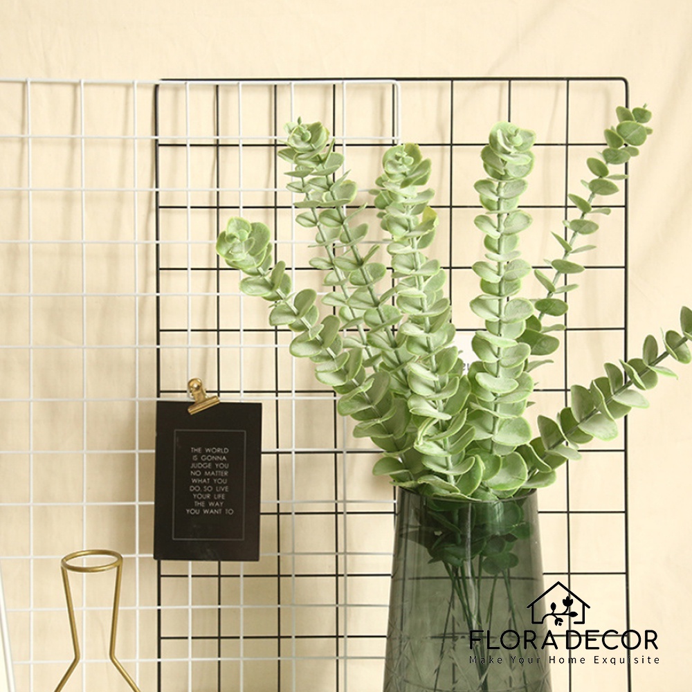 Cành lá khuynh diệp, lá táo giả loại 1 Flora Decor chụp ảnh, trang trí bằng nhựa cao cấp