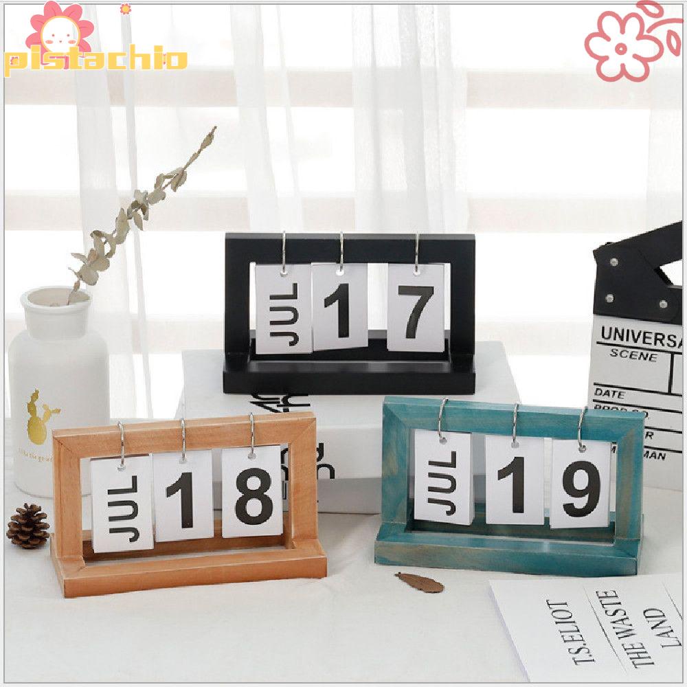 Lịch Để Bàn Bằng Gỗ Phong Cách Bắc Âu Sáng Tạo