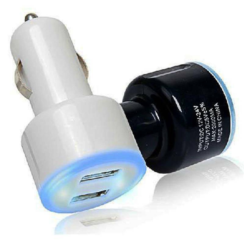 Cục sạc nhanh có đèn LED và cổng USB đôi 12-24V thông dụng cho xe hơi