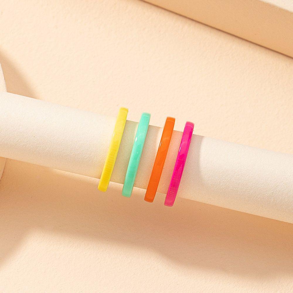 Set 4 Nhẫn VANES1 Họa Tiết Đa Giác Thời Trang