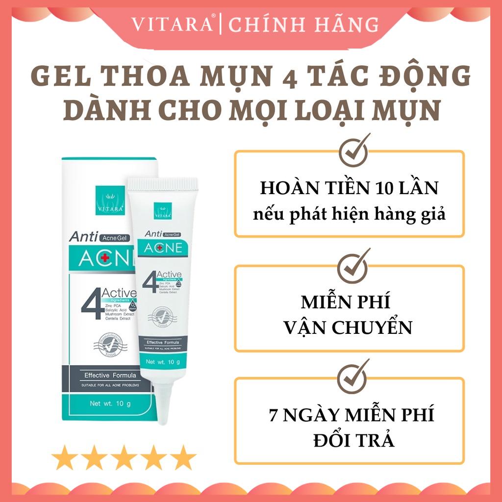 Gel thoa mụn Vitara Anti Acne làm lành vết thương do mụn, ngừa thâm mụn 10g