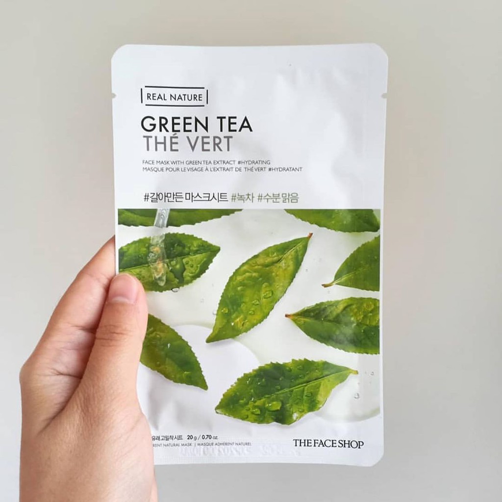 Mặt Nạ Giấy Thanh Lọc Da TheFaceShop Real Nature Green Tea Face Mask 20g