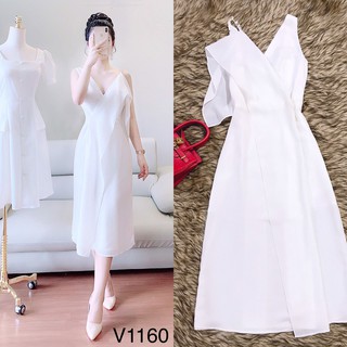 Đầm hai dây suông trắng tt611