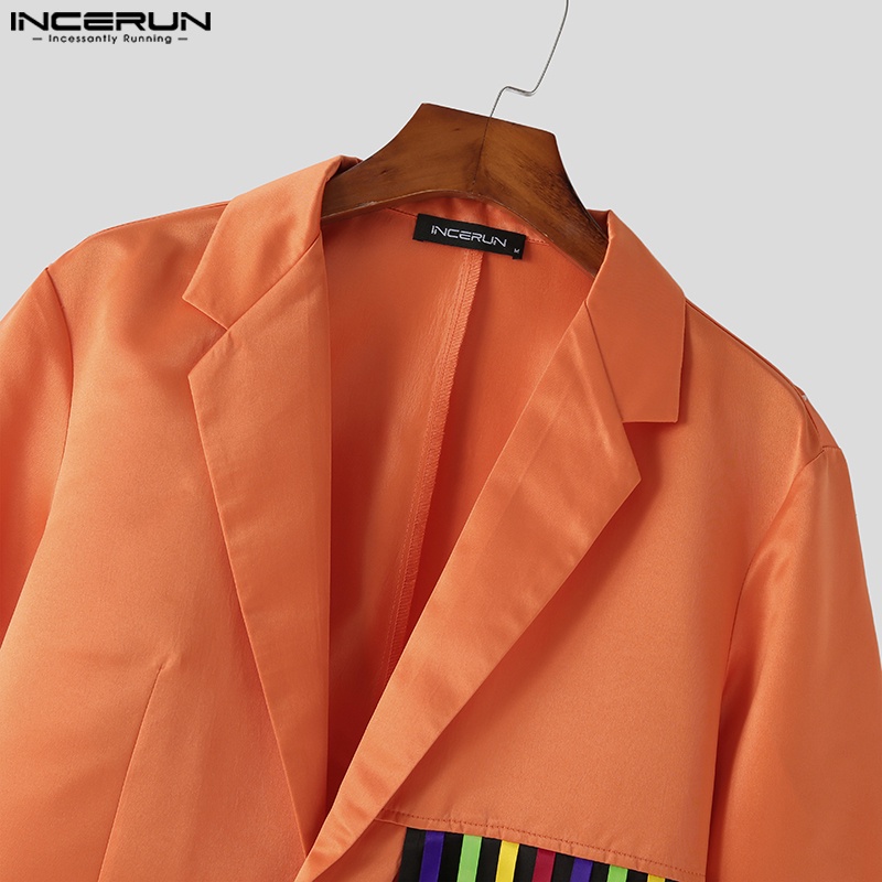 Áo khoác blazer INCERUN tay dài phối tua rua phong cách hippie thời trang cho nam