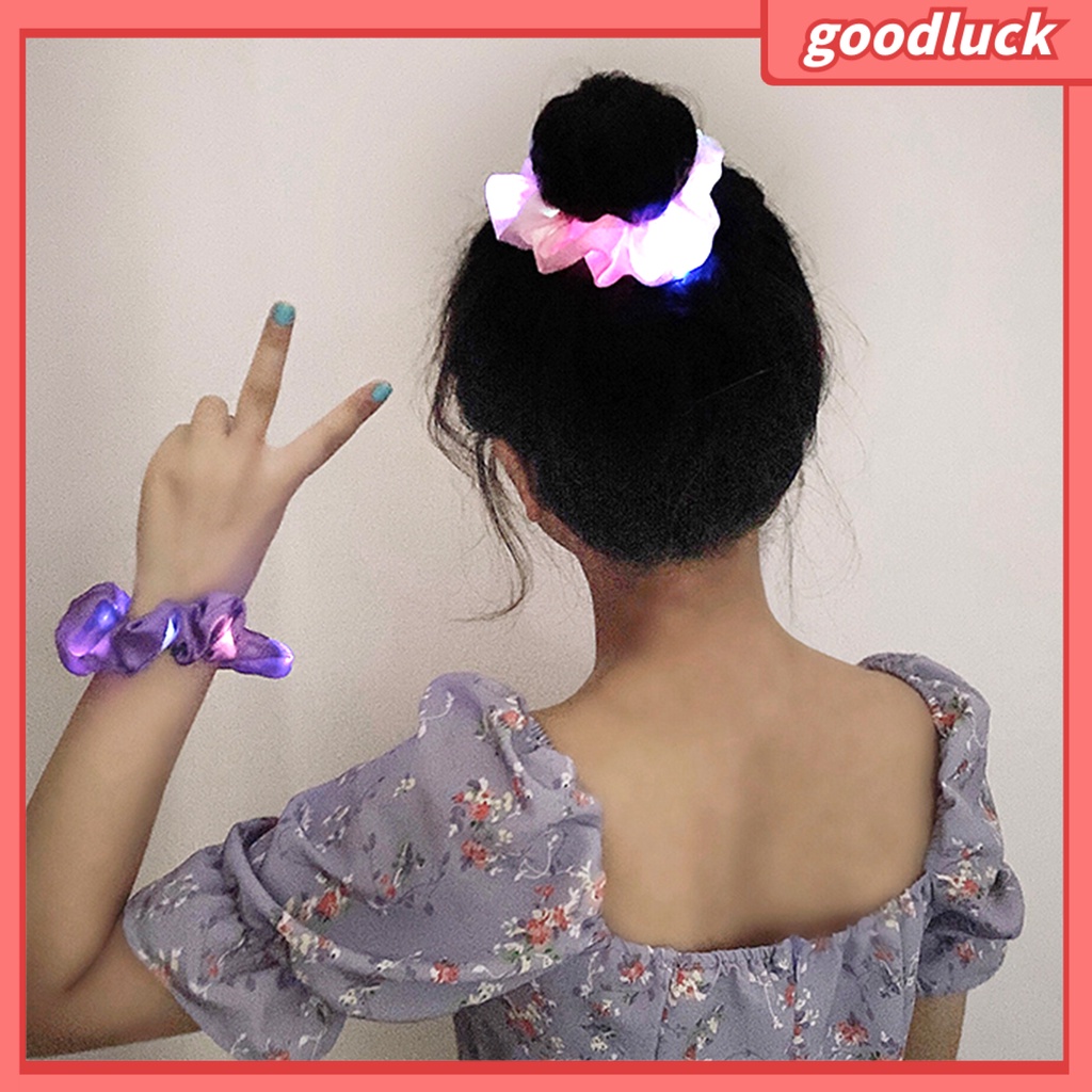 Thời Trang Dây Buộc Tóc Đuôi Ngựa Có Đèn Led Phát Sáng
