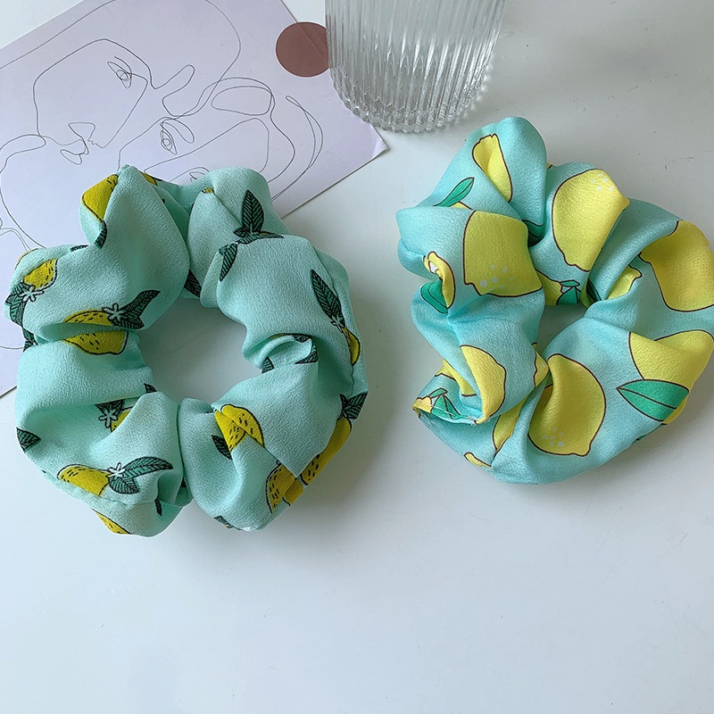 Dây Buộc Tóc Co Giãn Họa Tiết Trái Cây Dễ Thương Dành Cho Nữ