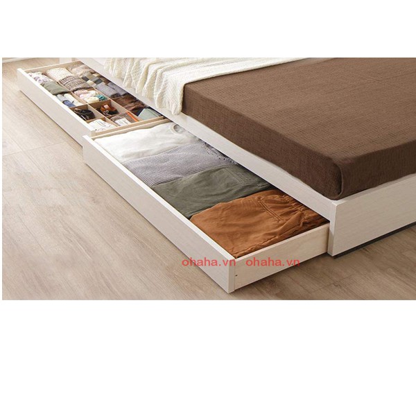 Giường ngủ gỗ Công Nghiệp Cao Cấp OHAHA 002 - Màu trắng