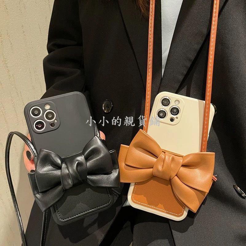 Ốp Điện Thoại Mềm Bao Bọc Toàn Diện Có Dây Đeo Kiểu Nơ Mùa Thu Cho Apple 12Pro 13Pro