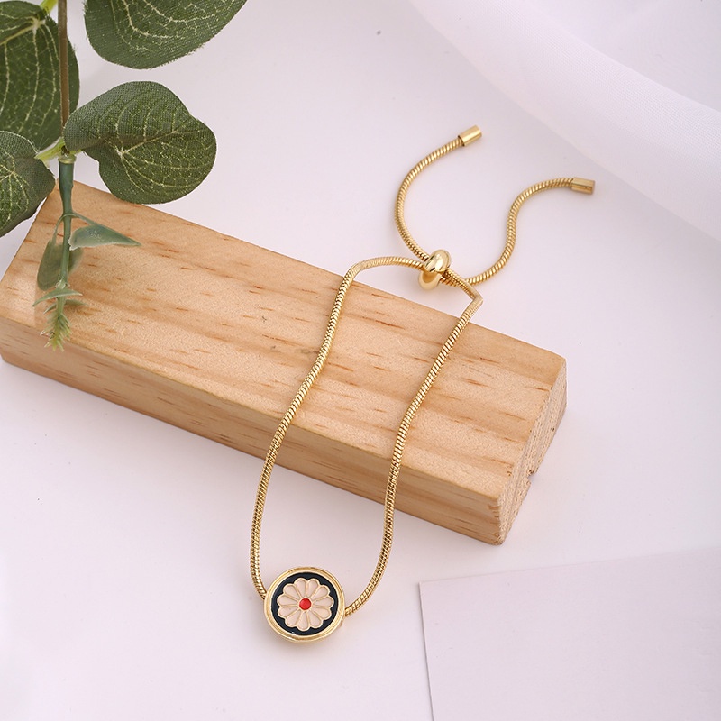 Vòng Đeo Tay Họa Tiết Hoa Cúc Màu Xanh Dương Cổ Điển Ngọt Ngào Dành Cho Nữ