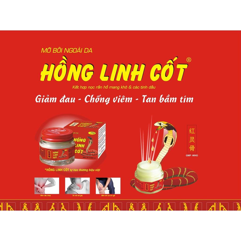 Hồng Linh cốt 10g - Giảm đau, chống viêm, tan bầm tím - Hộp Thiếc