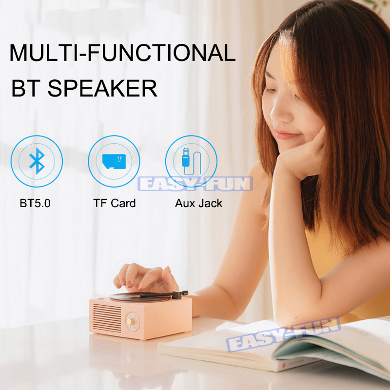 Loa bluetooth giả lập đĩa than phong cách vintage siêu chất - GIẢ LẬP ĐĨA THAN HỖ TRỢ THẺ NHỚ CỔNG AUX