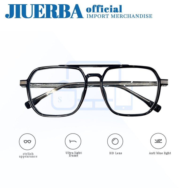 JIUERBA Kính Gọng Vuông TR90 Chống Bức Xạ Thời Trang Cho Cả Nam Và Nữ