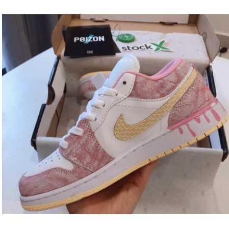 Giày Thể Thao Nữ Cổ Thấp Giày Nike Air Jordan 1 JD1 Low Hồng Vảy Sơn Full Box Bill | BigBuy360 - bigbuy360.vn