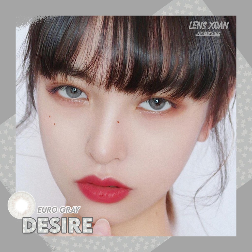 [Mã SKAMA8 giảm 8% đơn từ 300k] KÍNH ÁP TRÒNG DESIRE EURO GRAY CỦA IDOL LENS: XÁM KHÓI TÂY SÁNG| LENS XOẮN