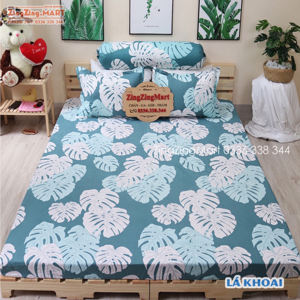 Bộ Ga Gối Poly Ga trải giường | Bộ Drap giường - Họa Tiết Hoa Đẹp Nhã Nhặn - ZingZingMart