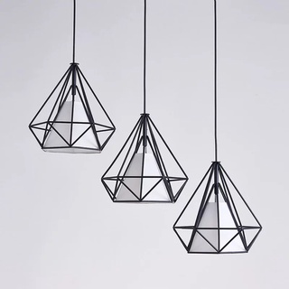 Đèn thả bàn ăn, phòng khách combo 3 đèn thả kim cương D250 mm